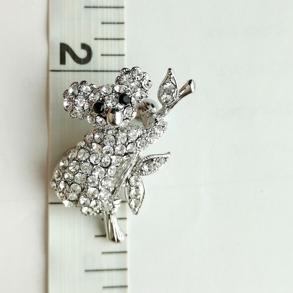 Silver crystal koala bear brooch pin 🆕 - Picture 5 of 6